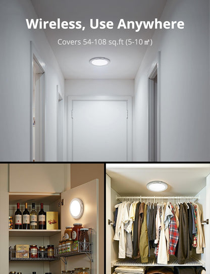 Combuh Rechargeable Wireless Shower Light – Flameless Battery Operated Overhead Lamp Safe for Kids and Pets in Damp Rooms
