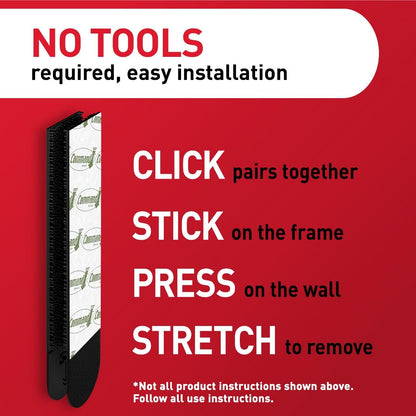 Command 15 lb Large Black Picture Strips for Uncluttered Gallery Walls, Clean Damage-Free Frame Mounting
