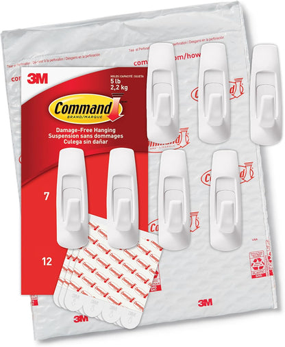 Command 5 lb Utility Hooks – Bedroom and Fireplace Mantel Decor Without Wall Damage
