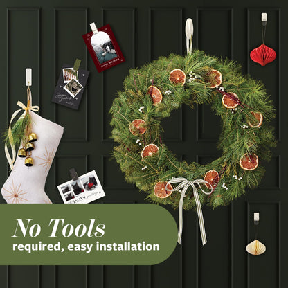 Command Christmas Hooks in Sage Green, 10 Piece Set for Cozy Living Room and Entryway Holiday Decorating
