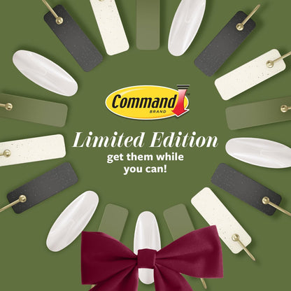 Command Christmas Hooks in Sage Green, 10 Piece Set for Cozy Living Room and Entryway Holiday Decorating