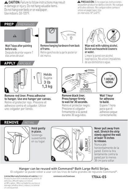 Command Large Canvas Hangers for Clean Uncluttered Walls, No-Hole Canvas Mounting