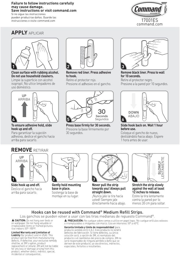 Command Medium Utility Hook Mega Pack – Removable Adhesive Hooks for Bedroom Walls and Entryway Styling