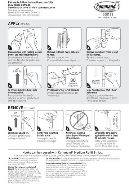 Command Medium Utility Hook Mega Pack – Removable Adhesive Hooks for Bedroom Walls and Entryway Styling