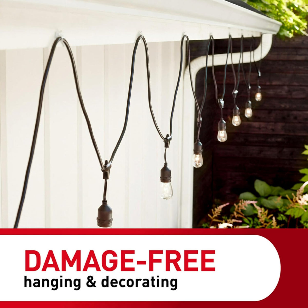 Command Outdoor Light Clips Holiday Gift for the DIY Decorator, Practical Stocking Stuffer, Clear