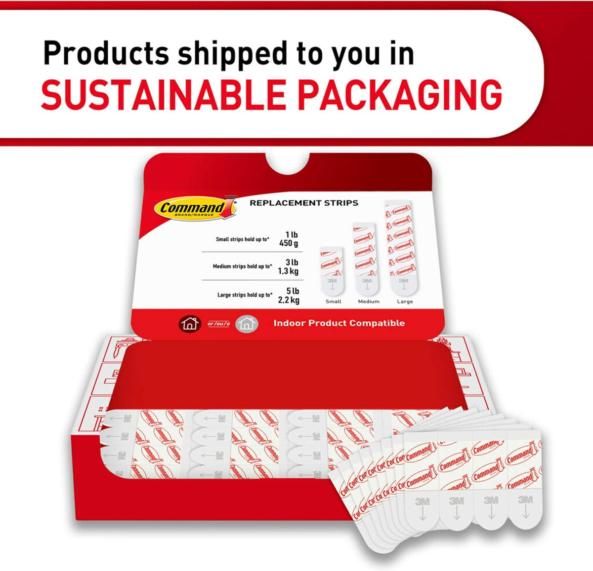 Command Small Replacement Strips – 64-Pack Refill for a Clutter-Free, Intentional Home