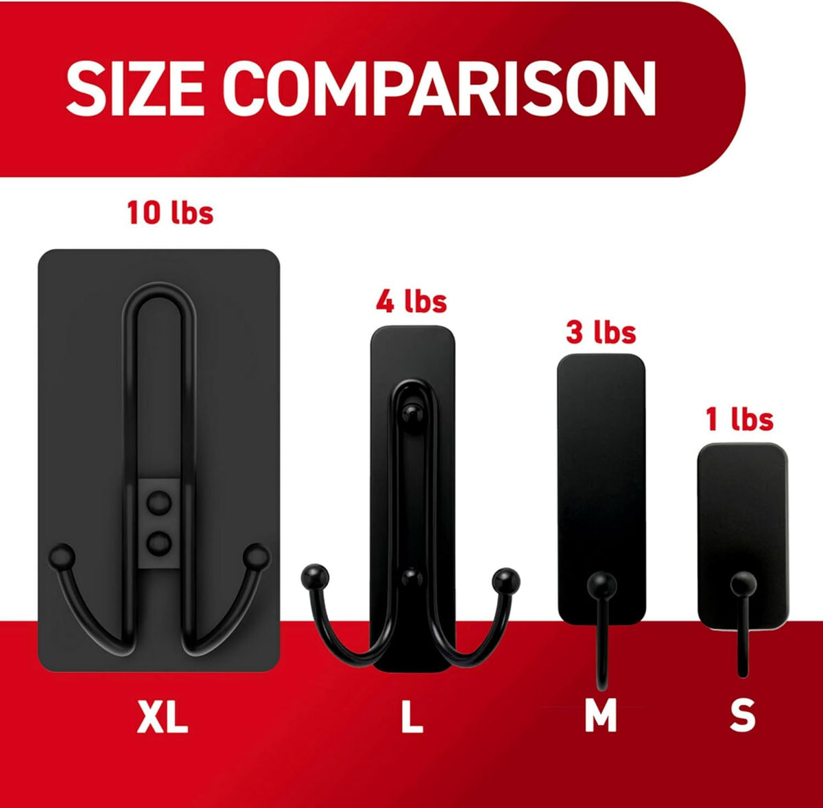 Command X-Large Matte Black Triple Hook – Thoughtful Housewarming Gift for New Homeowners, Damage-Free Wall Hook