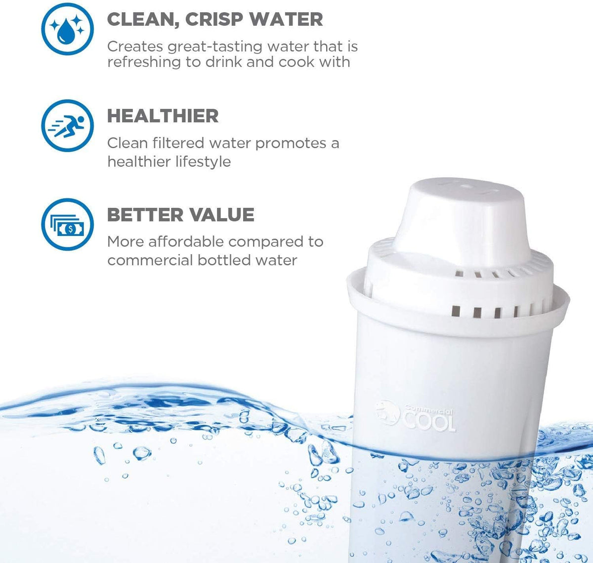 Commercial Cool Brita Replacement Filters – Practical Housewarming Gift for New Homeowners, NSF Certified 6-Pack