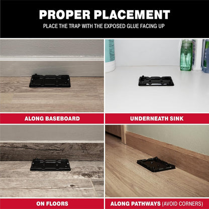 compact 5.19" x 3.4" x 0.32" low-profile plastic board that slides under appliances and along baseboards