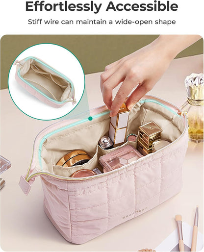compact 9.17 x 4.49 x 5.85 inch dimensions with zipper closure