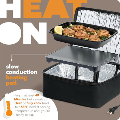 compatibility with flat-bottom sealable containers up to 8.75" w x 6.75" l x 2.5" h (1.5 quarts)