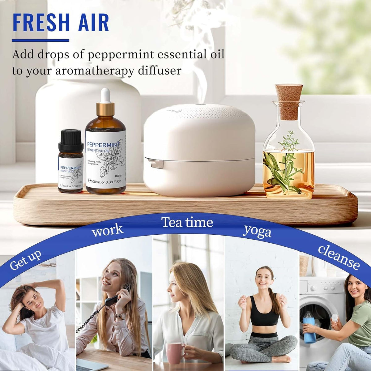 compatible blending guidance with bergamot, lavender, peppermint, lemongrass and other listed oils