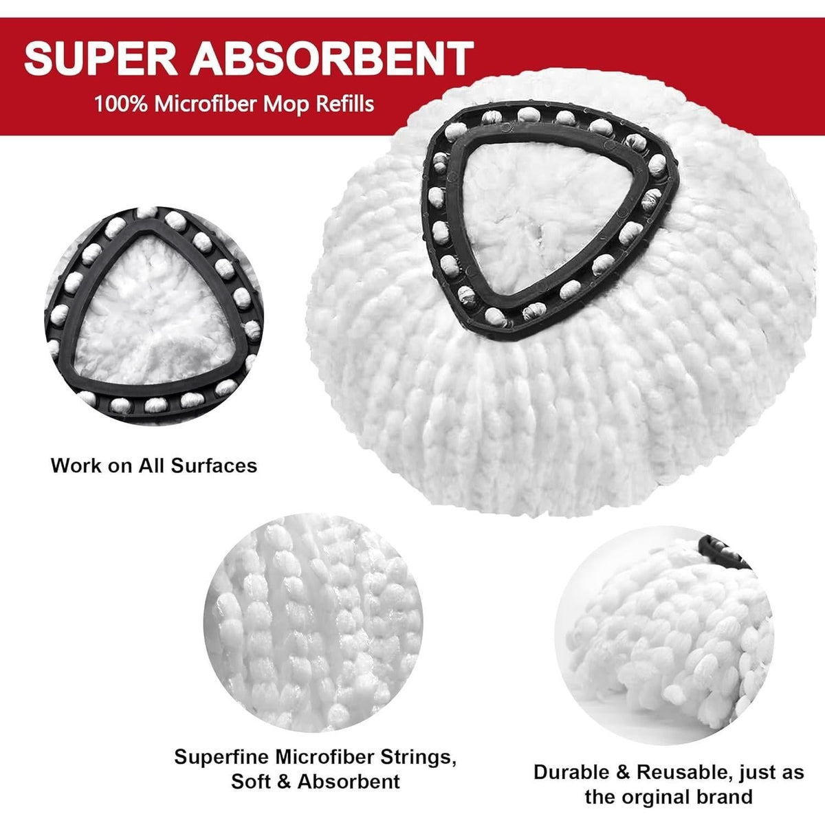 compatible specifically with 1-chamber o-cedar spin mop systems (not dual-chamber rinclea)