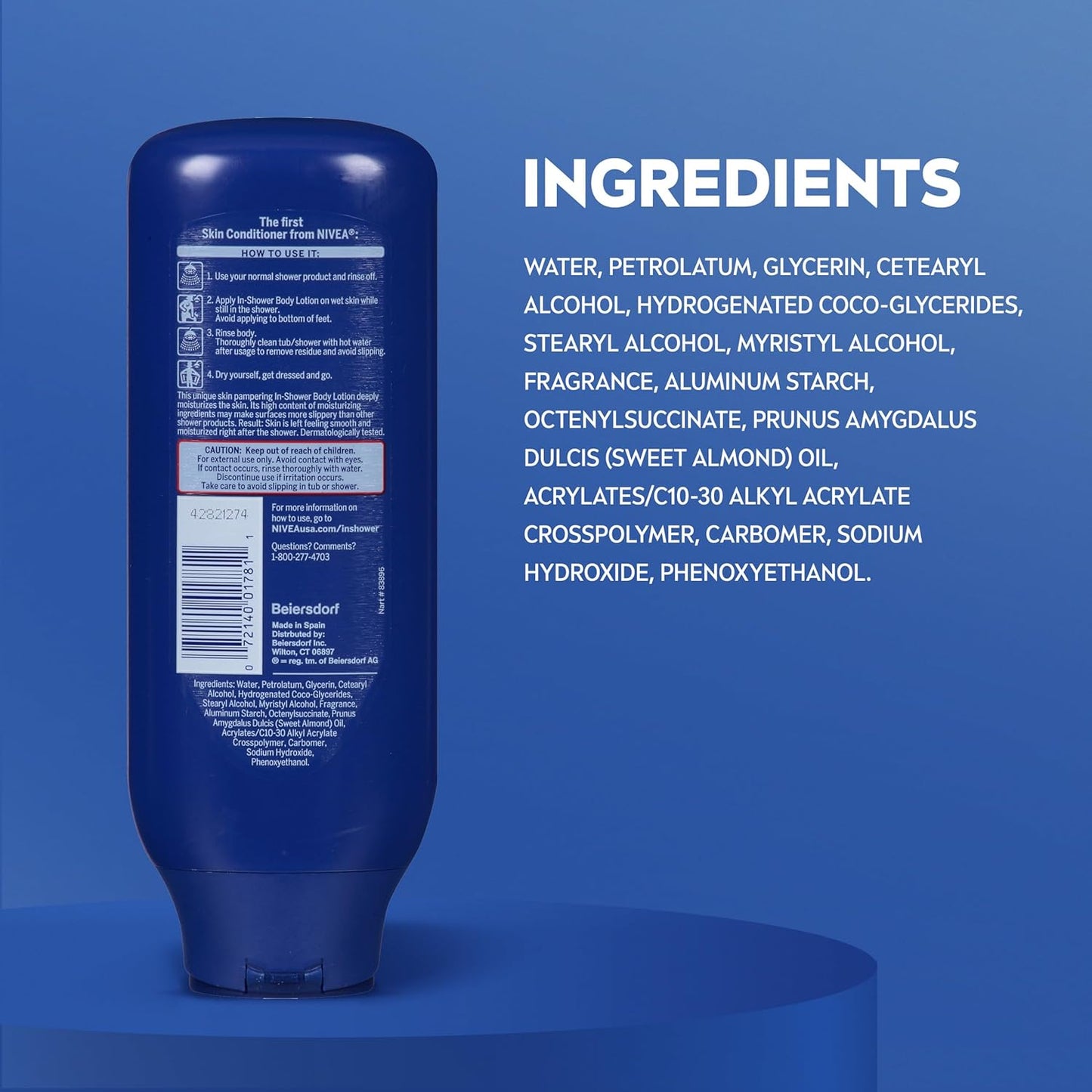 compatible with any standard body wash for a two-step shower routine