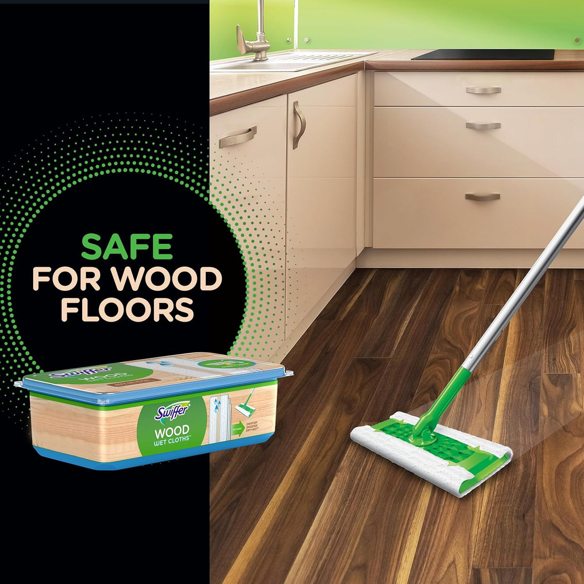 compatible with swiffer heavy duty sweeper mop system for dry-then-wet cleaning workflow