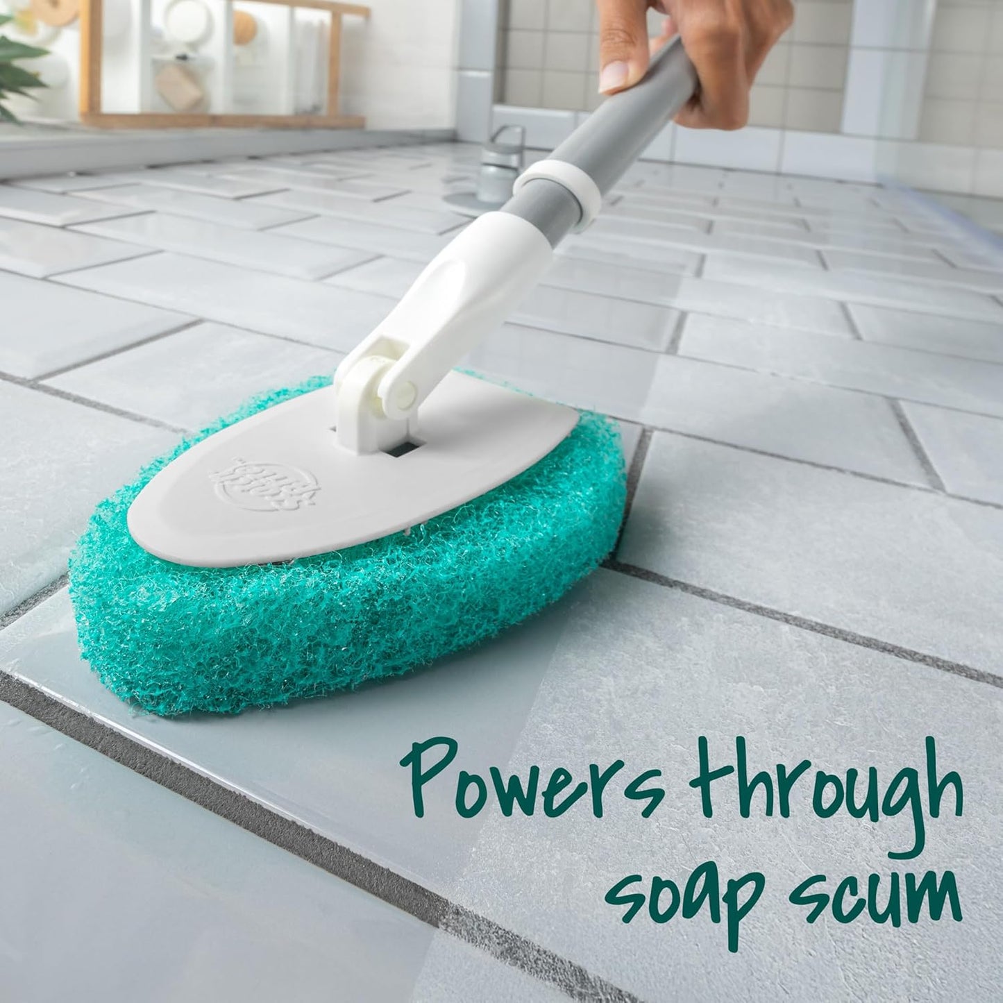 compatible with water alone or any preferred bathroom cleaner
