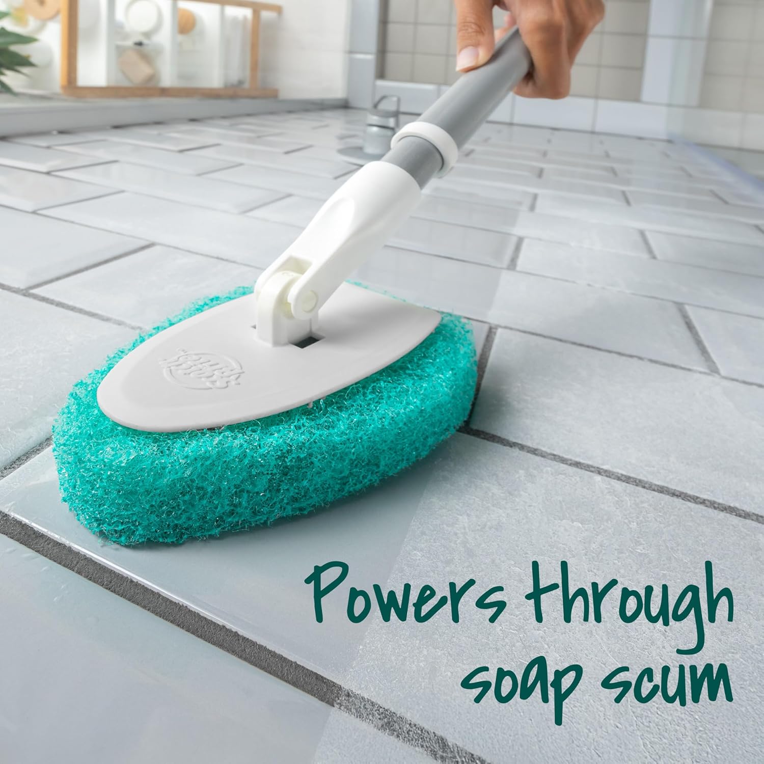 compatible with water alone or any preferred bathroom cleaner