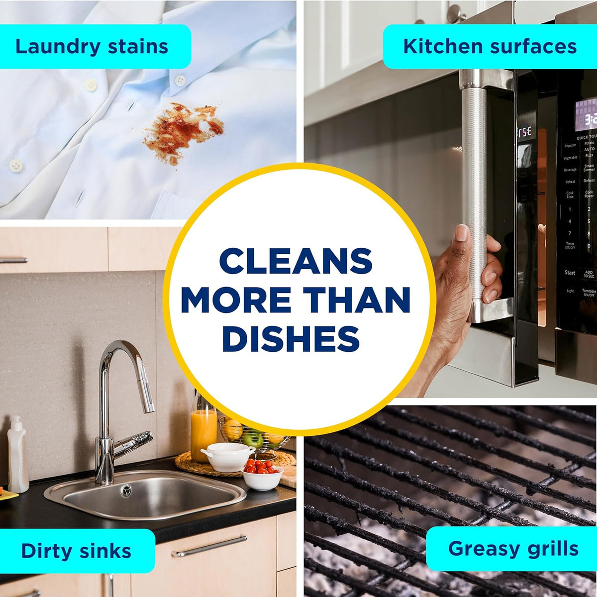 concentrated formula containing 3 cleaning boosters not found in standard dish soap