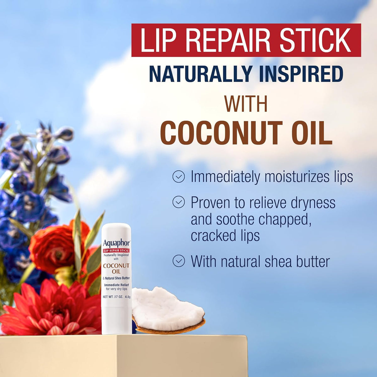 contains natural shea butter and coconut oil for nourishing moisture