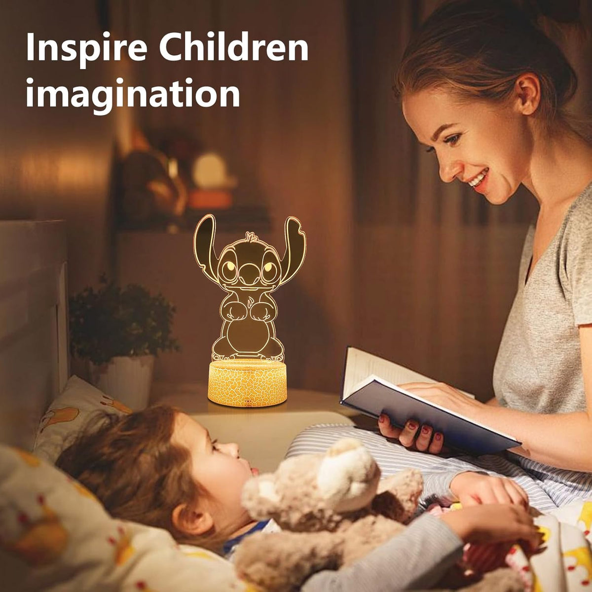 Cool Night Light 3D LED Lamp – Flameless Child Safe Night Light for Bedroom and Nursery Sleep Area