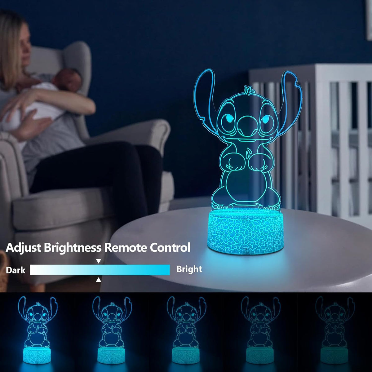 Cool Night Light 3D LED Lamp – Flameless Child Safe Night Light for Bedroom and Nursery Sleep Area