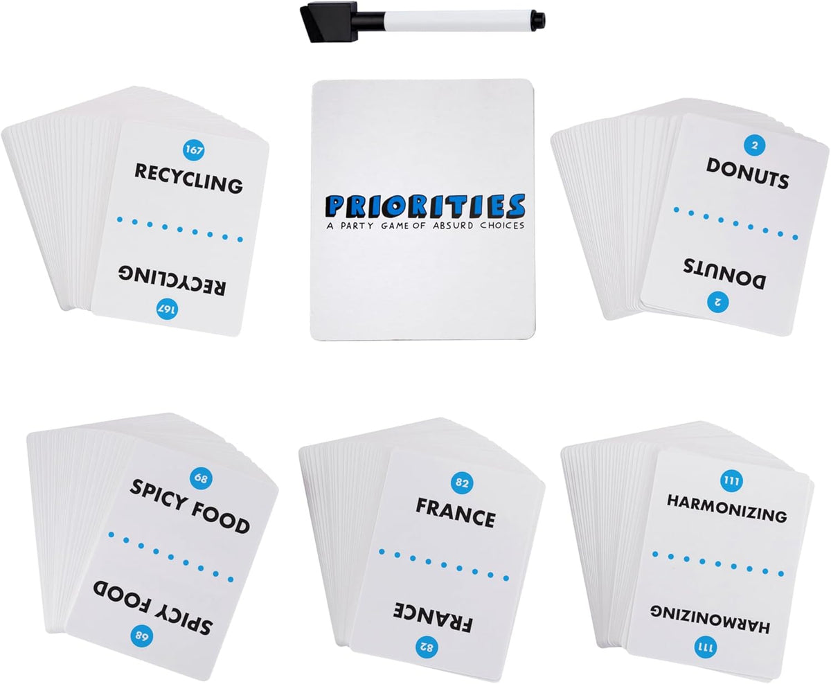 cooperative scoring mechanic where the group spells priorities to win