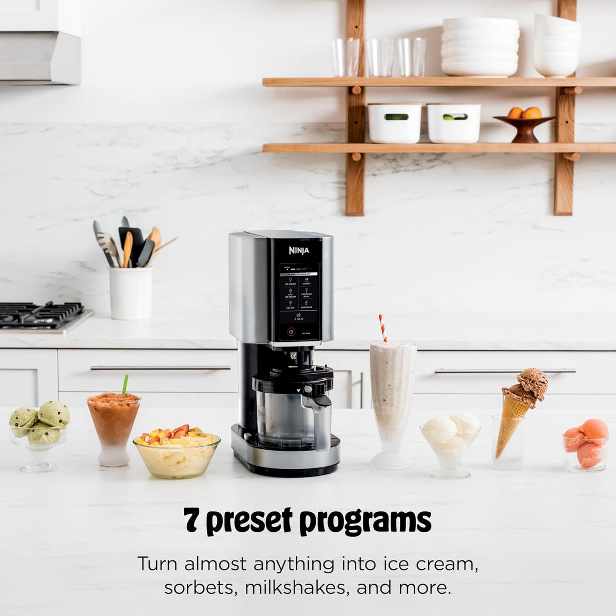 creamify technology with the creamerizer paddle and dual-drive motors (800w) that shaves a uniformly frozen pint into smooth texture