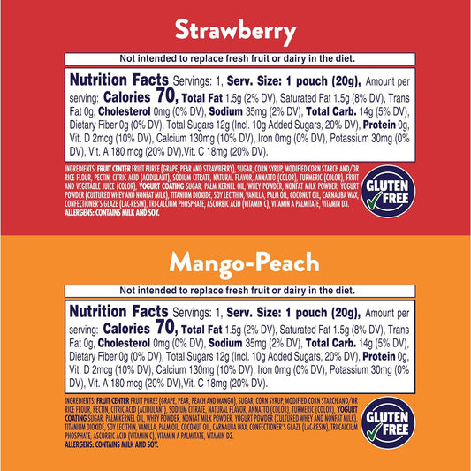 creamy yogurt coating surrounding a real fruit puree center