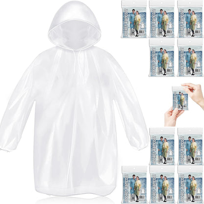 credit-card-sized individually folded poncho that fits in a wallet or pocket