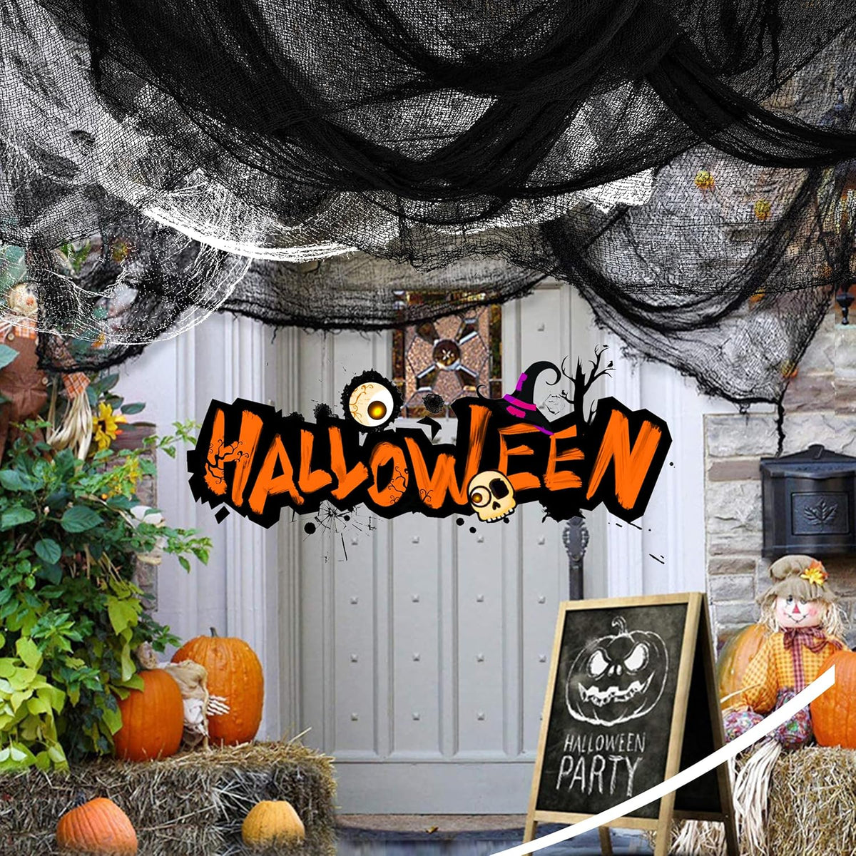 Creepy Cloth Halloween Gauze Cloths – Cozy Yet Creepy Home Decor for Staircase and Entryway