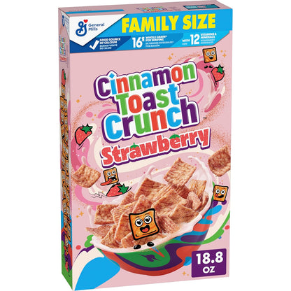 crispy cinnamon-sugar square pieces coated with tangy-sweet strawberry flavoring and cinnadust