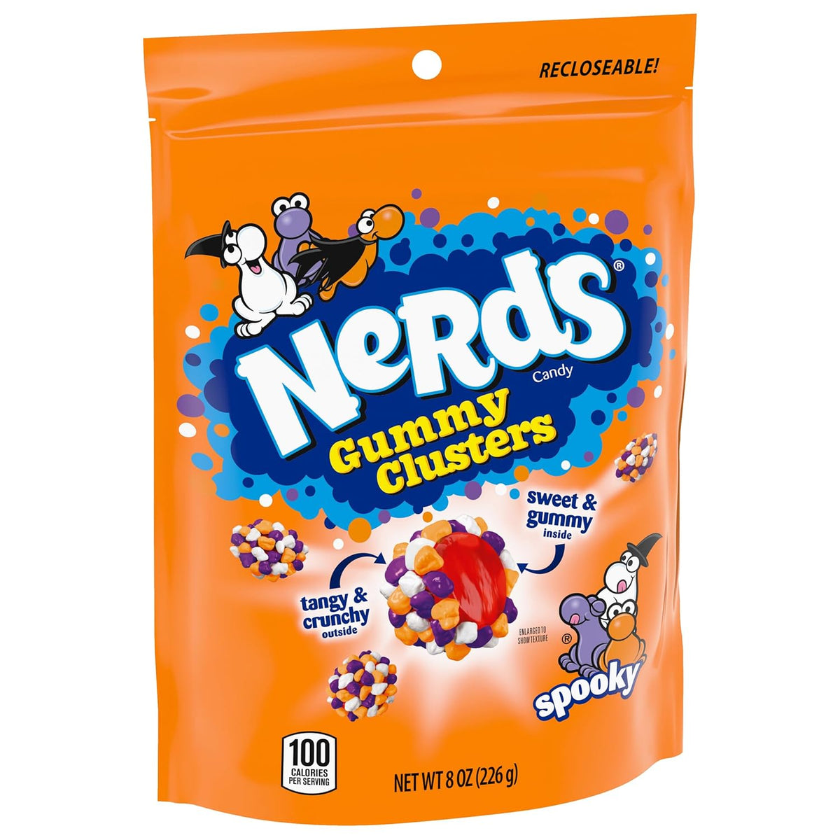 crunchy nerds shell surrounding a chewy gummy center in each cluster