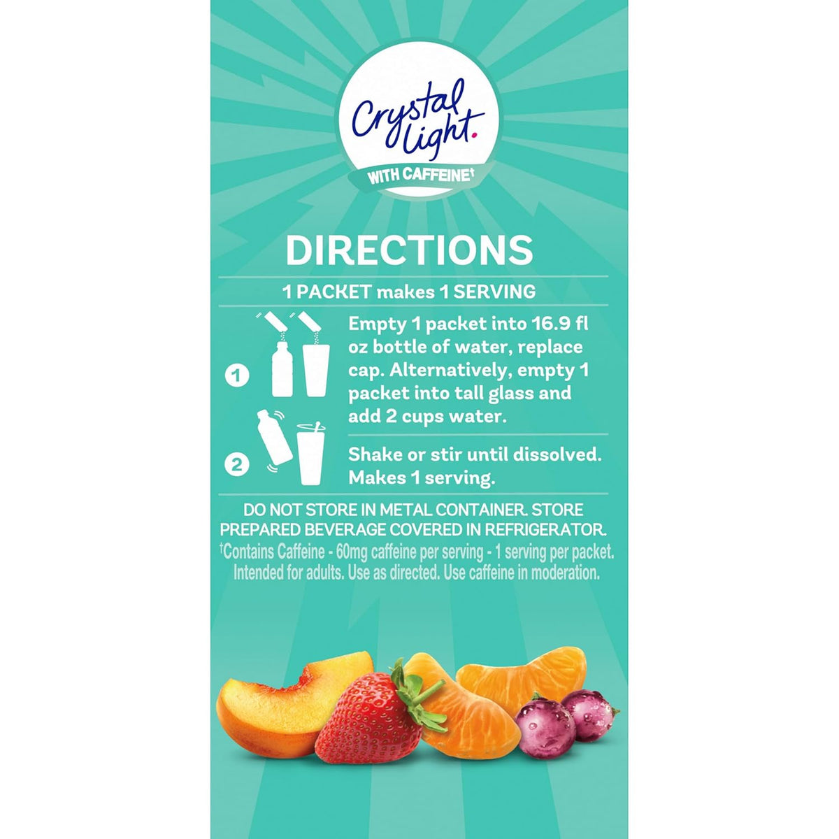 Crystal Light Energizing Powdered Drink Mix – Low-Calorie Soda Replacement for Gym Bags and Fridges, 44 ct