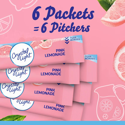 Crystal Light Raspberry Lemonade Powdered Mix – Zero Sugar Hydration Support for Weight Management Goals