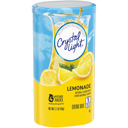 Crystal Light Sugar-Free Lemonade Drink Mix – Diabetic-Friendly Lemonade Powder for Mindful Daily Hydration Goals