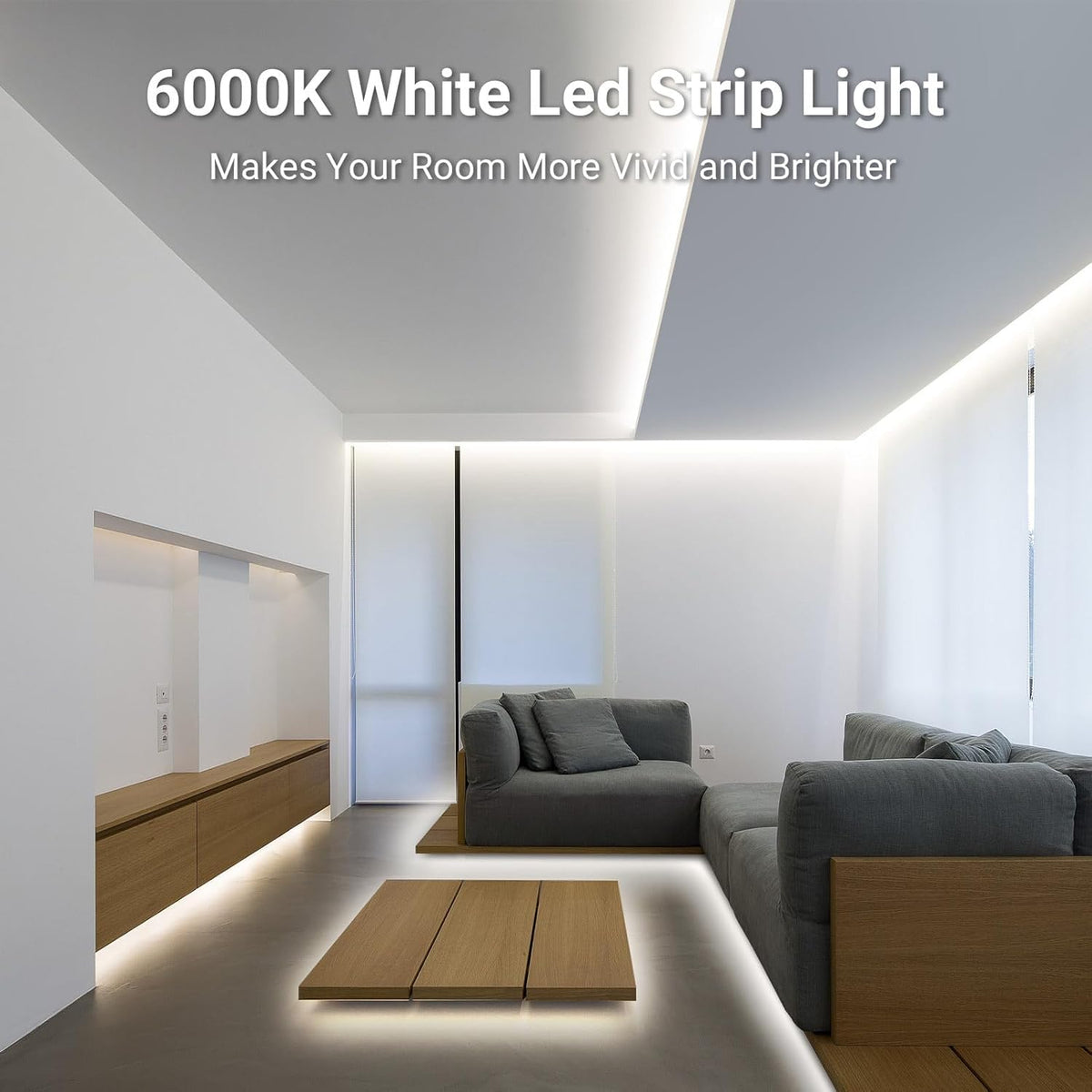 CT CAPETRONIX LED Strip Light – Bright 6000K Task Lighting for Home Office Desk and Vanity Counter, 2140 Lumen Daylight Strip