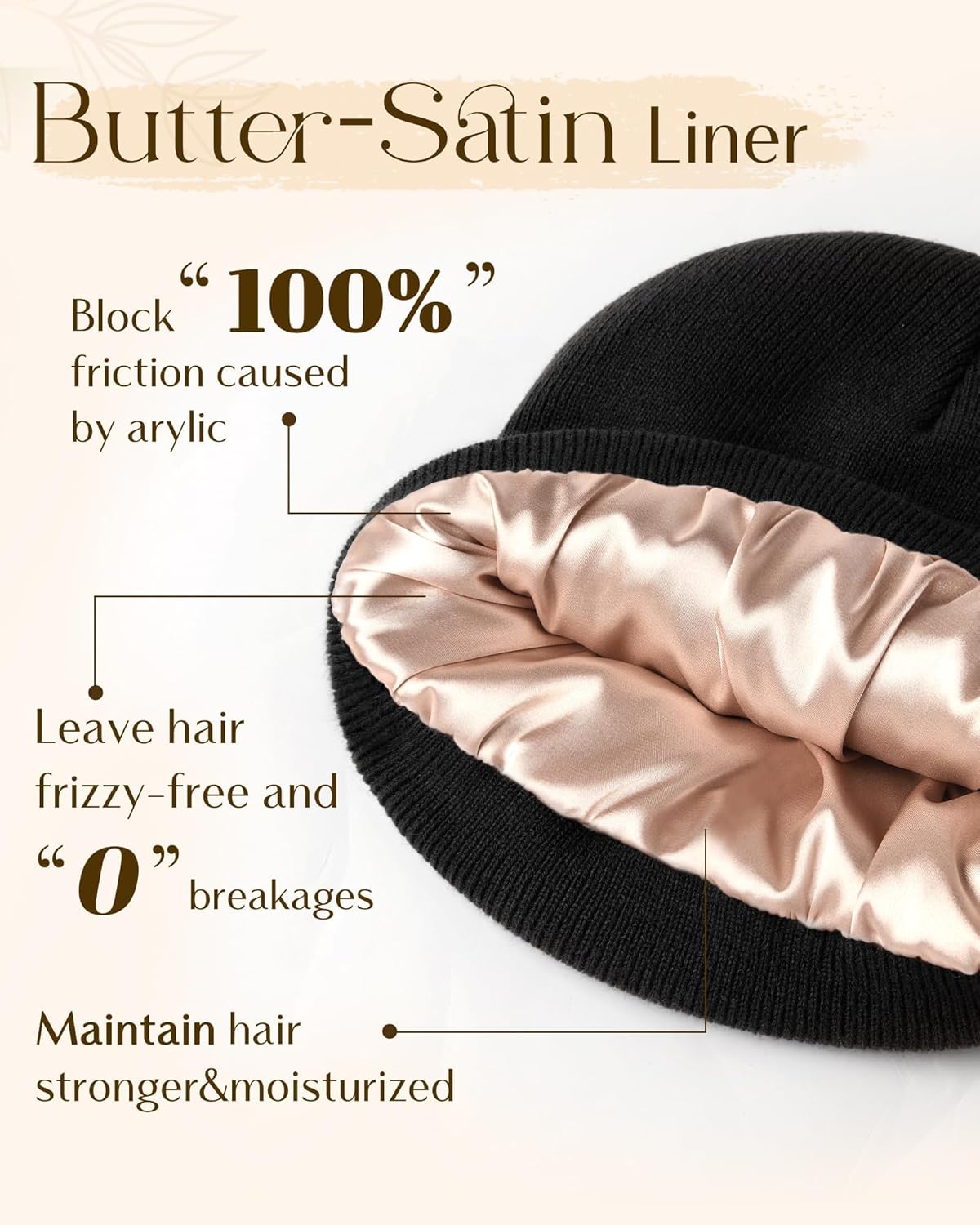 cuffed beanie construction for a snug fit over ears and adjustable styling