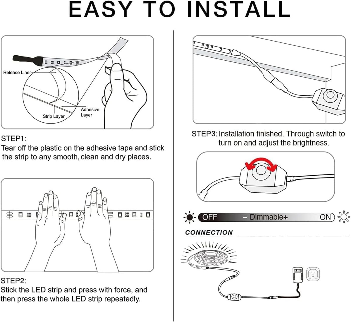 cuttable design with marked cut points every 3 leds