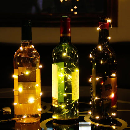 CYLAPEX 6 Pack Flameless Warm White Fairy Lights Battery Operated 7ft 20 LEDs Safe No Flame Alternative to Candles for Bedroom and Home