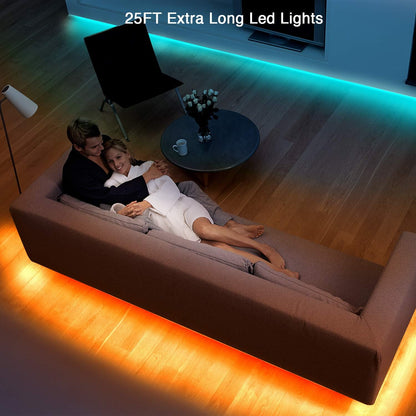 dalattin RGB LED Strip Lights 50ft for Bedroom Wind Down Routine, Dimmable Relaxation Ambient Lighting