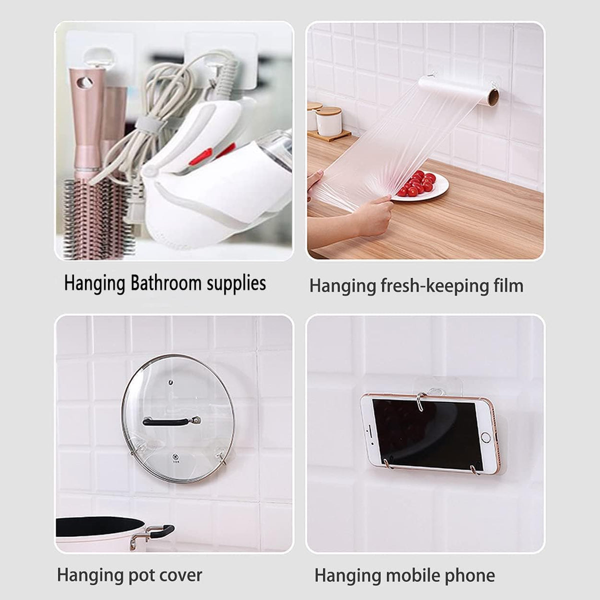 damage-free, repositionable mounting with no nail or drill required