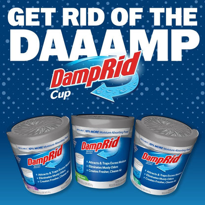 DampRid 11 oz Refillable Moisture Absorber 6-Pack, Flameless and Electric Free Moisture Control Safe for Bedrooms and Kids Rooms