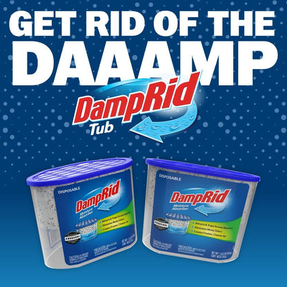 DampRid Activated Charcoal Moisture Absorber – Wellness Must-Have for Bath Time Wind-Down, Fragrance Free 18 oz Tub 3 Pack