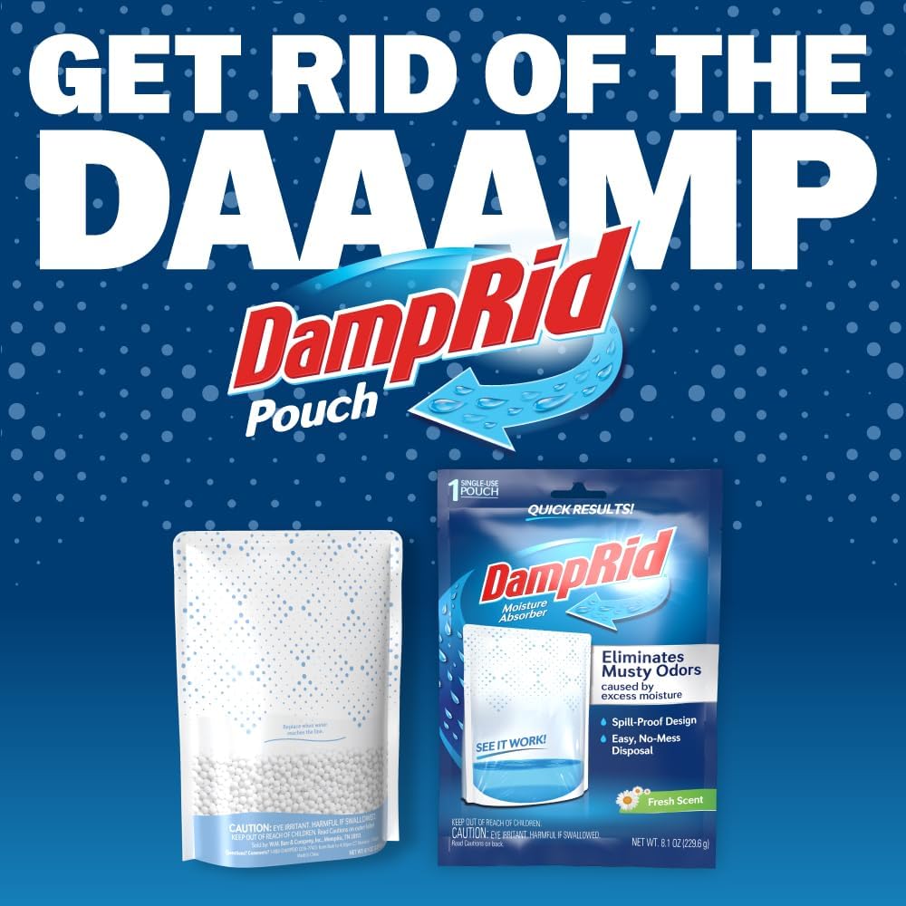 DampRid Fresh Scent Single-Use Pouch for Intentional Living, Single-Step Humidity Control in Uncluttered Bedrooms