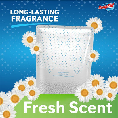 DampRid Fresh Scent Single-Use Pouch for Intentional Living, Single-Step Humidity Control in Uncluttered Bedrooms