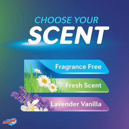 DampRid Lavender Vanilla Hanging Moisture Absorber, Flameless and Battery-Free Closet Dehumidifier for Family Homes