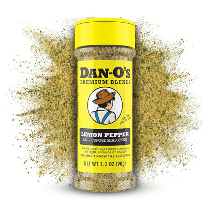 Dan-O's Lemon Pepper Seasoning – Backyard Grill Essential for BBQ Pitmasters, Weather-Friendly Shaker 2-Pack