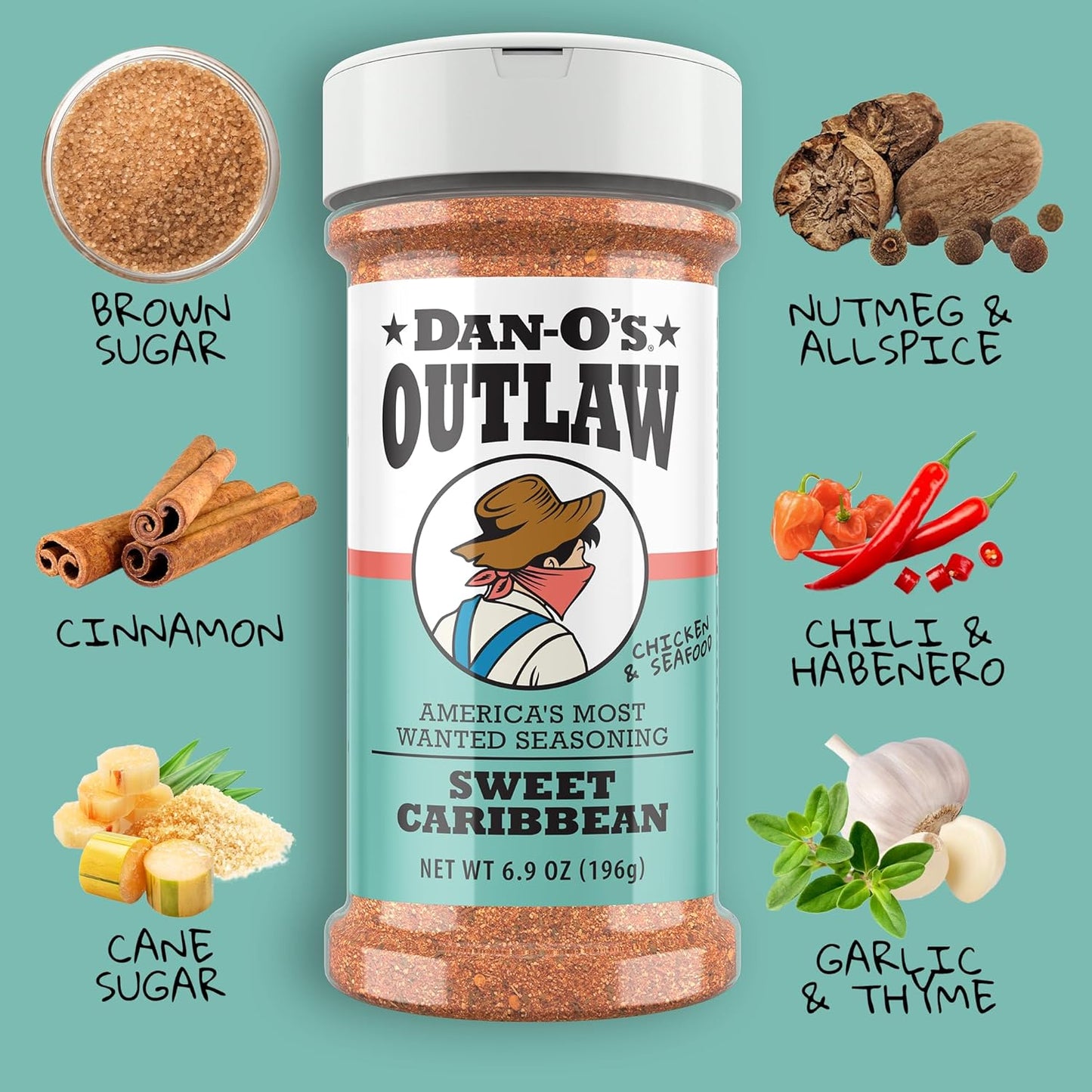 Dan-O's Outlaw Seasoning 6 Bottle Set – Mindful Cooking Companion for Slow Weekend Brunches and Relaxed Grilling