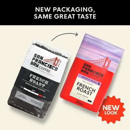 dark french roast profile delivering bold, full-bodied cup with smoky finish