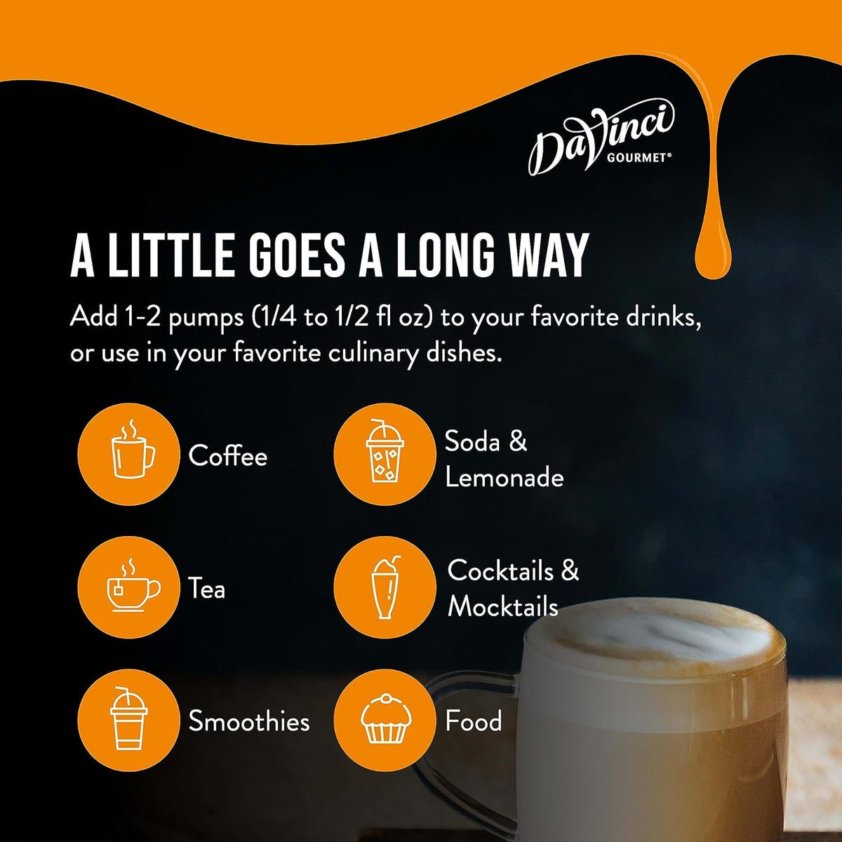 DaVinci Gourmet Natural Agave Syrup for Daily Drink Routines Keeping Pantry Stocked with Versatile Flavors